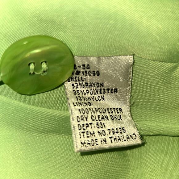 Executive Collection 14P Women's Green Blazer Suit Coat Petite Size PL Large - Picture 5 of 7